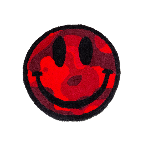 Smiley Camouflage Rug (Red)