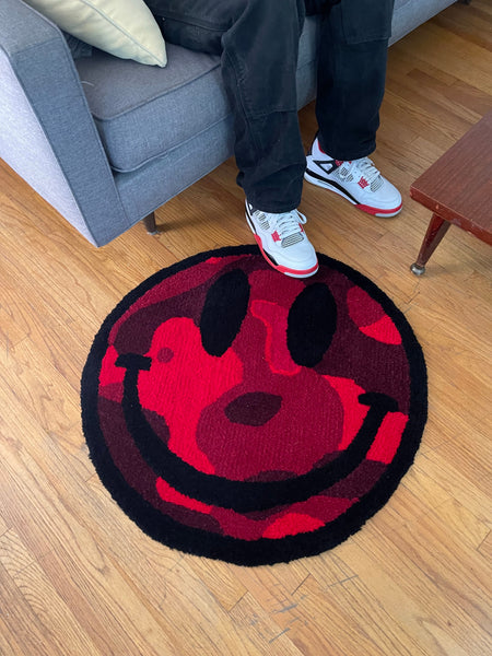 Smiley Camouflage Rug (Red)